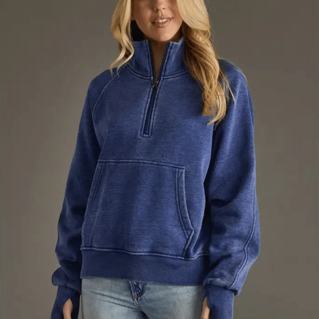 Navy Quarter Zip Sweatshirt image