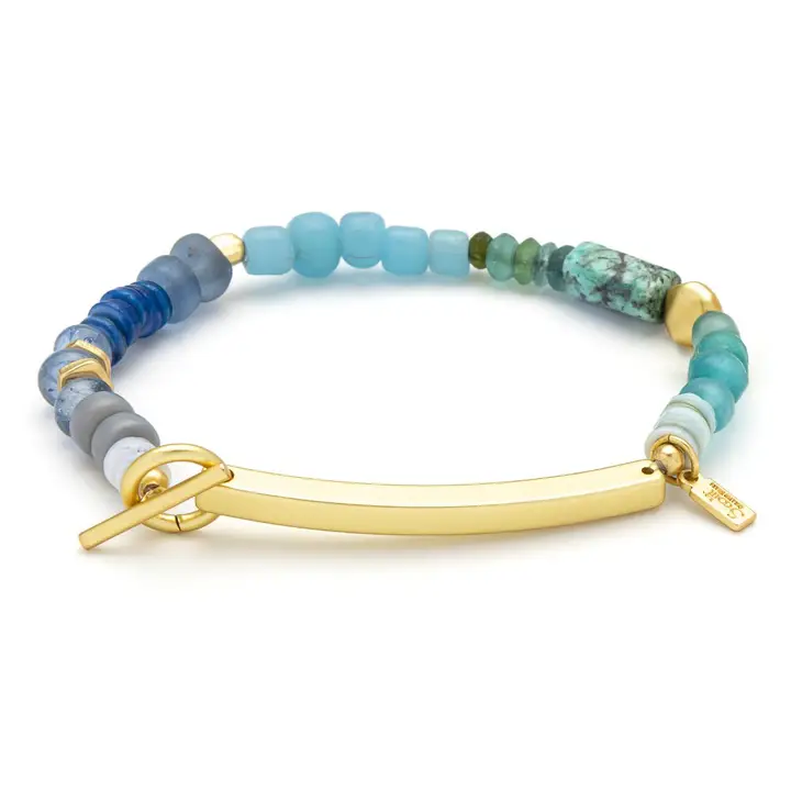 Hidden Message Bracelet – Brave/African Turquoise/Gold image