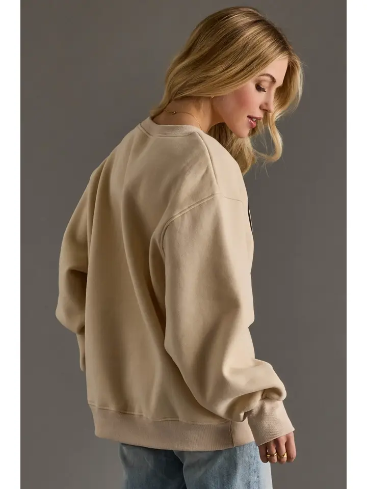 Tan "Coffee Weather" Pullover Sweatshirt - Image 2