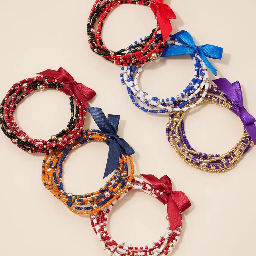 Seed Bead Bracelet l Thunder Blue and Orange - Image 2