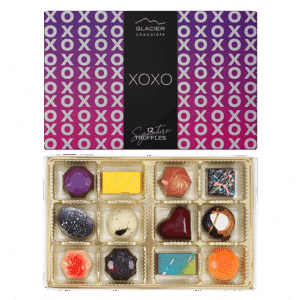 Glacier Chocolate XOXO Valentine’s Day Chocolate Truffles Box, 12 pc