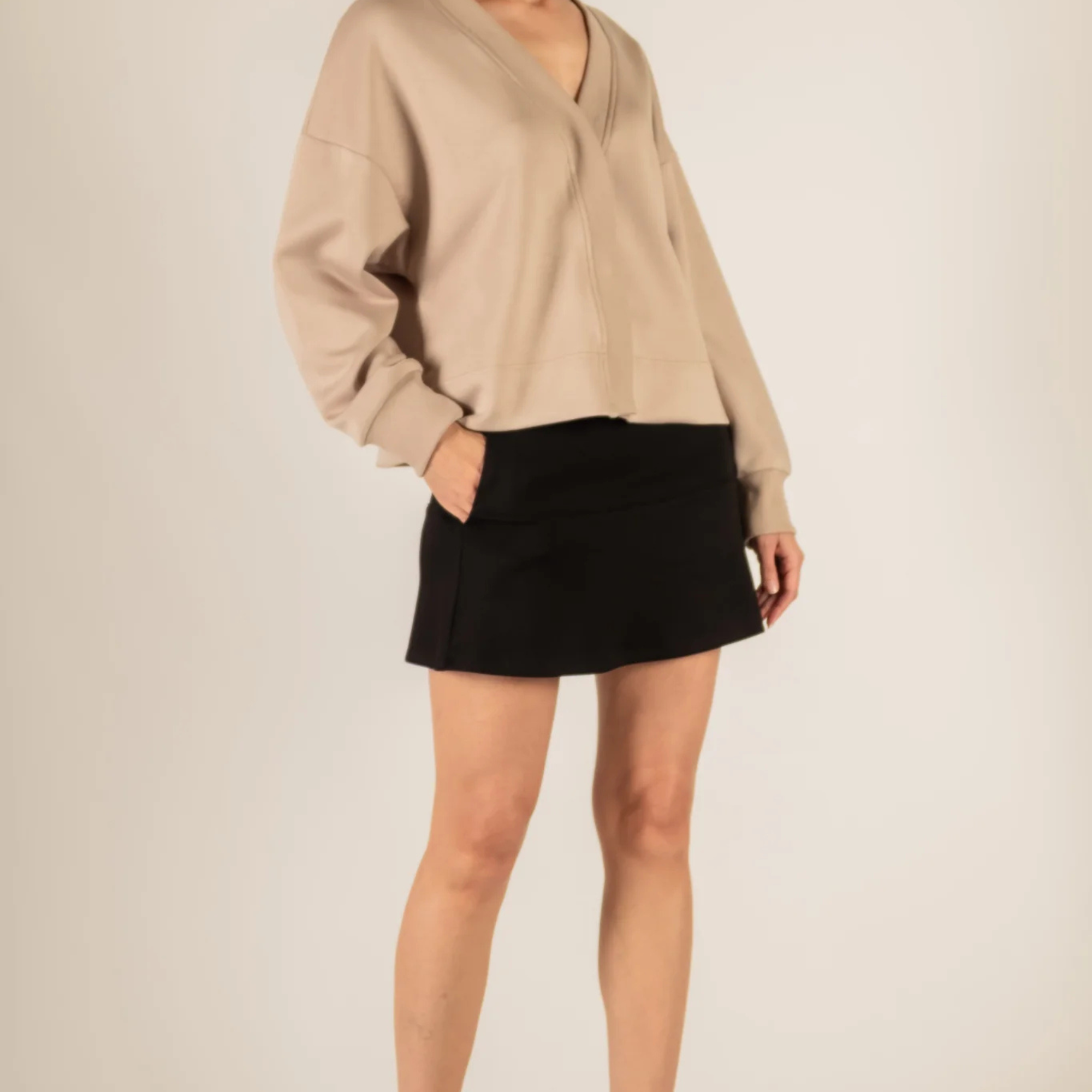 Black Butter Modal A Line Mini Skirt - Image 2