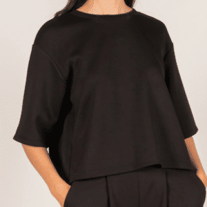 Black Butter Modal Overlap Black Detail Top