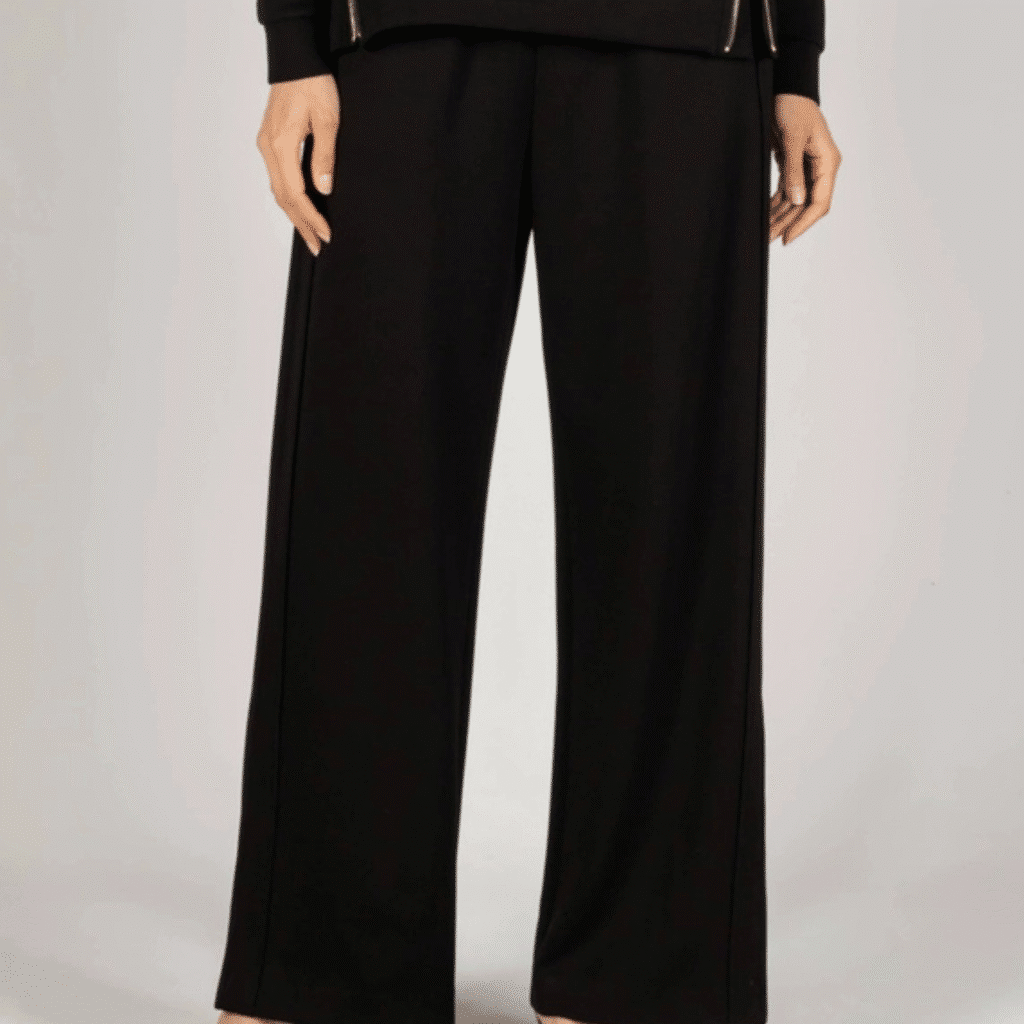 Black Butter Modal Side Binding Wide Leg Pant