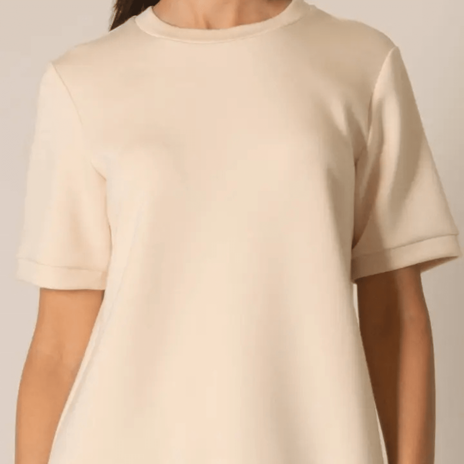 Eggshell Butter Modal Round Neck Short Sleeve Tee image