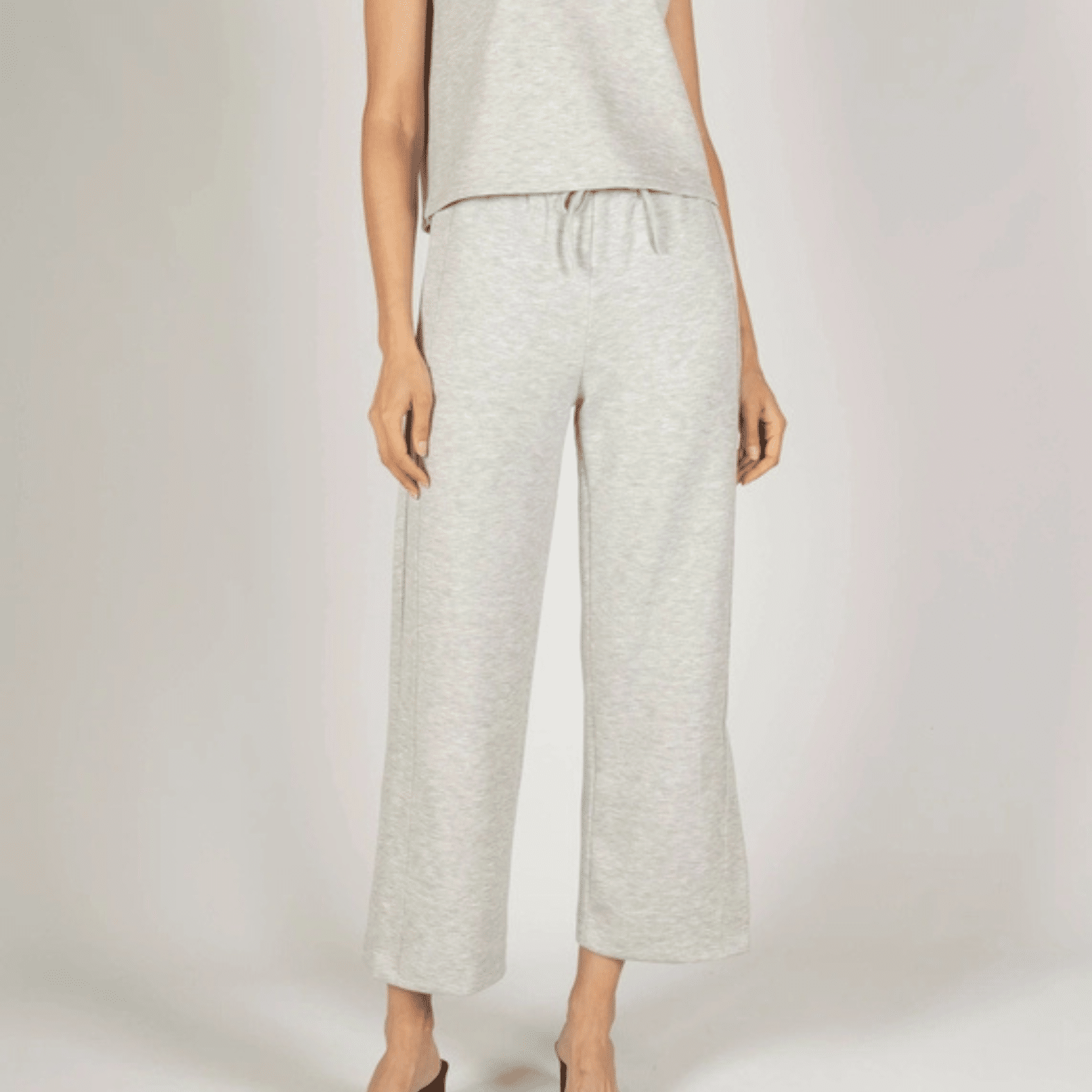Grey Butter Modal Side Binding Wide Leg Pants image