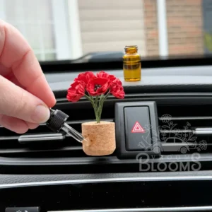 Red Poppies Vent Clip Car Air Freshener Diffuser