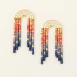 Chromacolor Miyuki Rainbow Fringe Earring | Multi/Gold
