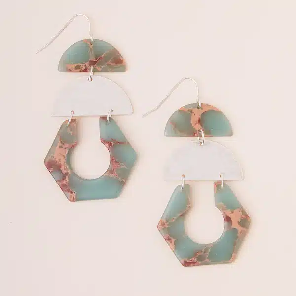 Stone Cutout Earring | Aqua Terra/Silver image