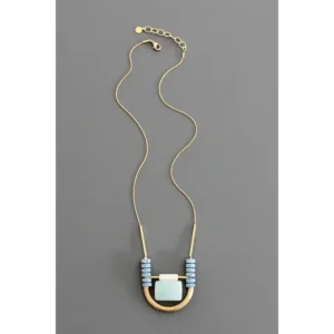 Amazonite and Lava Bead Necklace