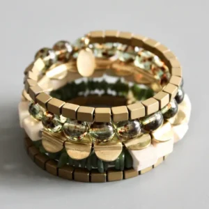 Jade and Brass Wrap Bracelet