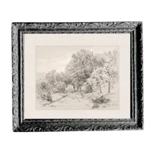 Summer Field Sketch | French Black Mould Framed Art