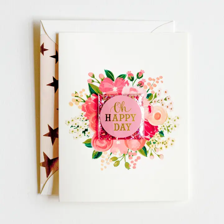 Oh Happy Day with Glitter Greeting Card image