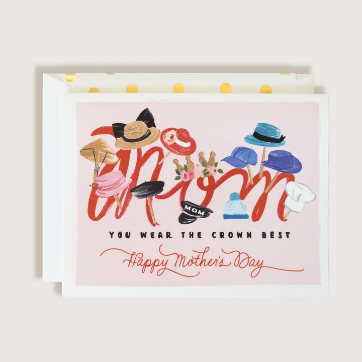 Happy Mothers Day with Spring Hats Greeting Card image