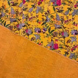 Queen Cotton Bedspread | Yellow 90" X 108"