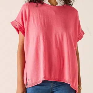 Catalina Short Sleeve Ruffle Sweater