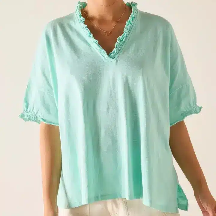 amelia ruffle tee mint