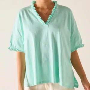 Amelia Ruffle Tee | Mint