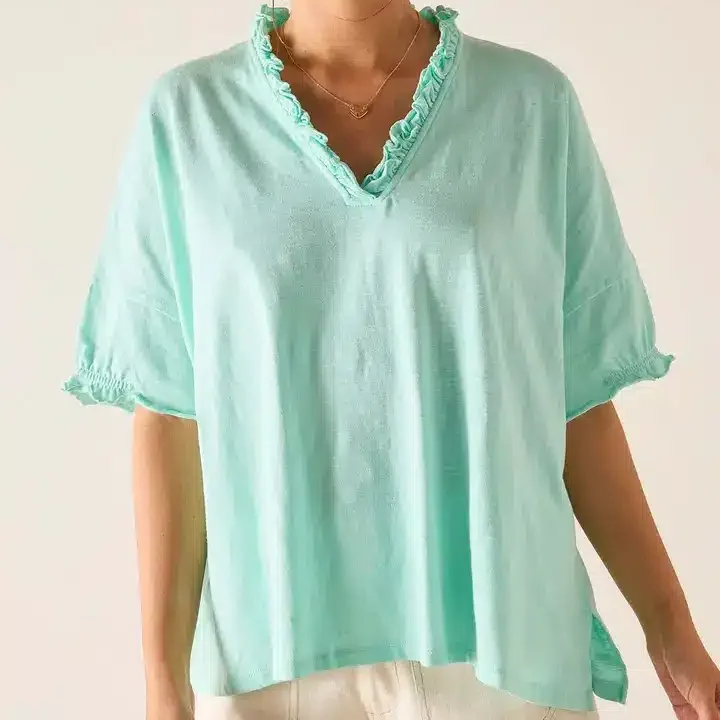 Amelia Ruffle Tee | Mint image