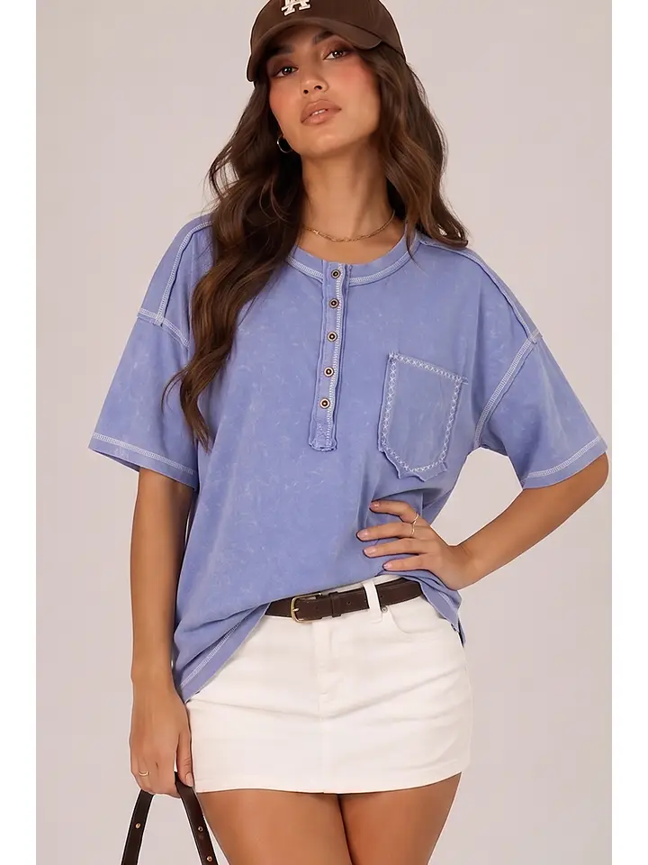 Mineral Washed Oversized Comfy Knit Top - Image 2