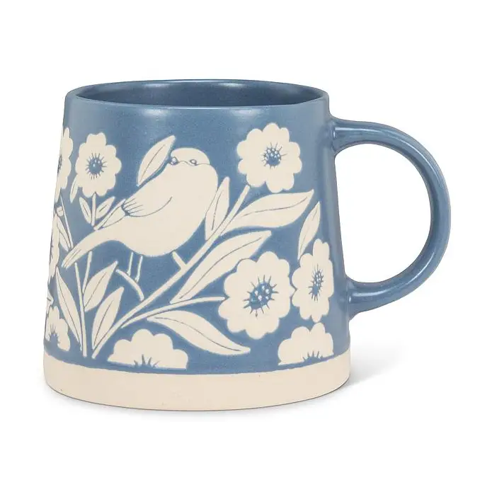 Wide Base Mug | Leaves and Birds image