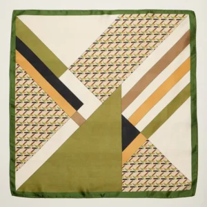 Square Silky Satin Bandana Scarf | Olive Green