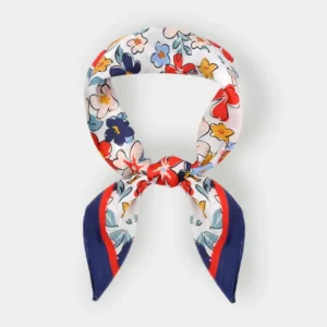 Square Silky Satin Bandana Scarf | Navy