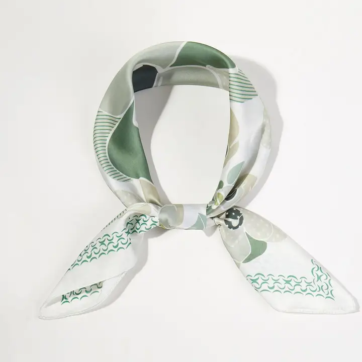 Square Silky Satin Bandana Scarf | Sage Green image