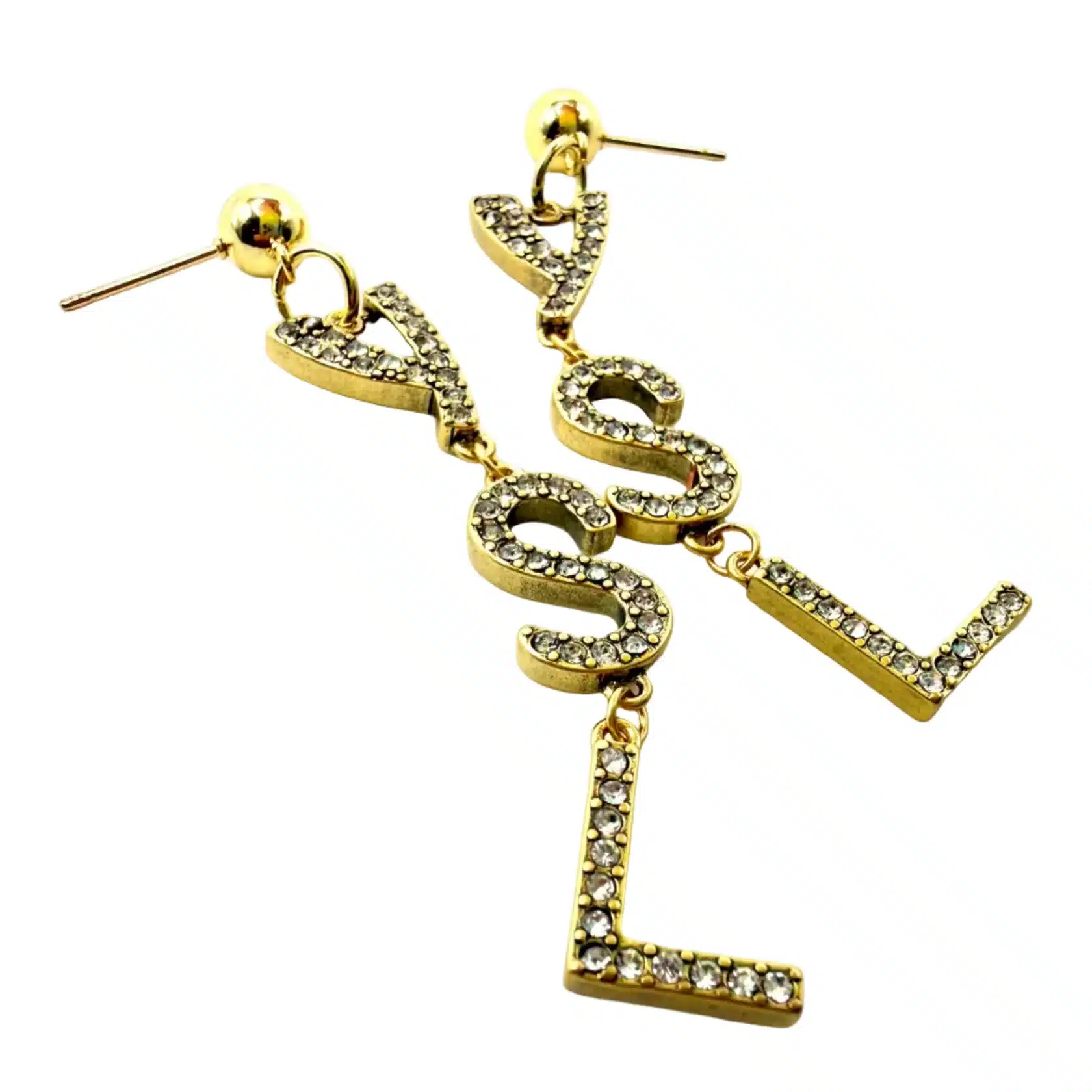 Repurposed Charm Stone Letter Earrings image