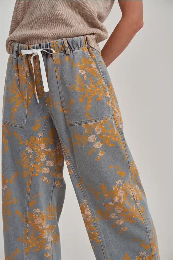 Mid Rise Relaxed Fit Floral Denim Jeans - Image 2