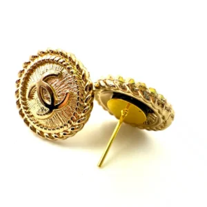 Repurposed Button Gold Anna Studs