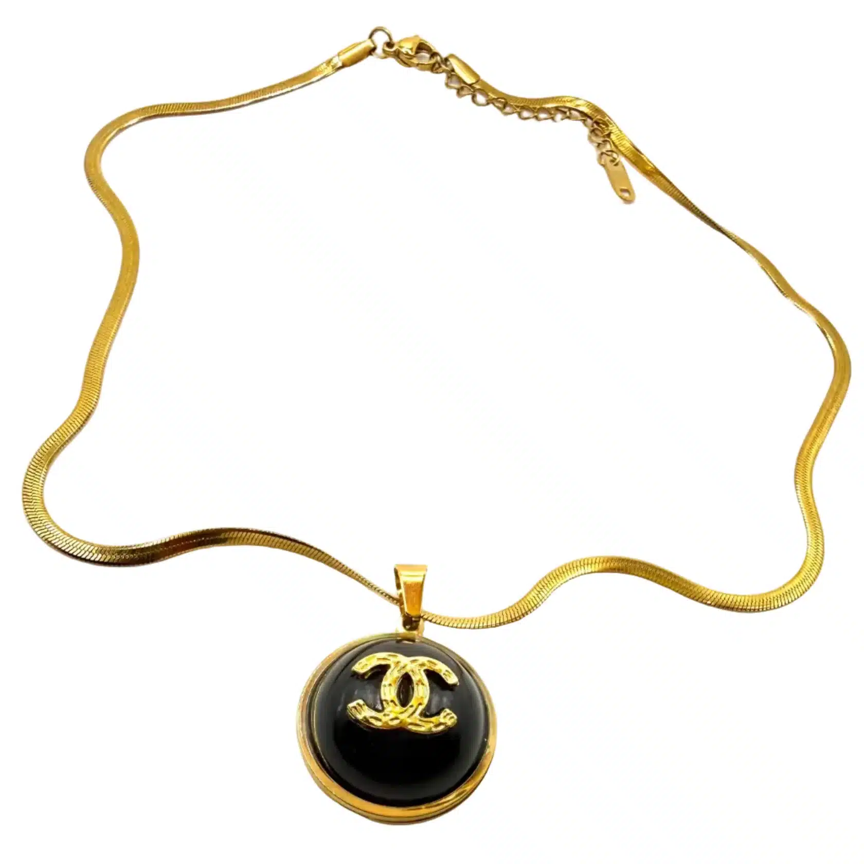 Repurposed Black/Gold Charm Necklace image