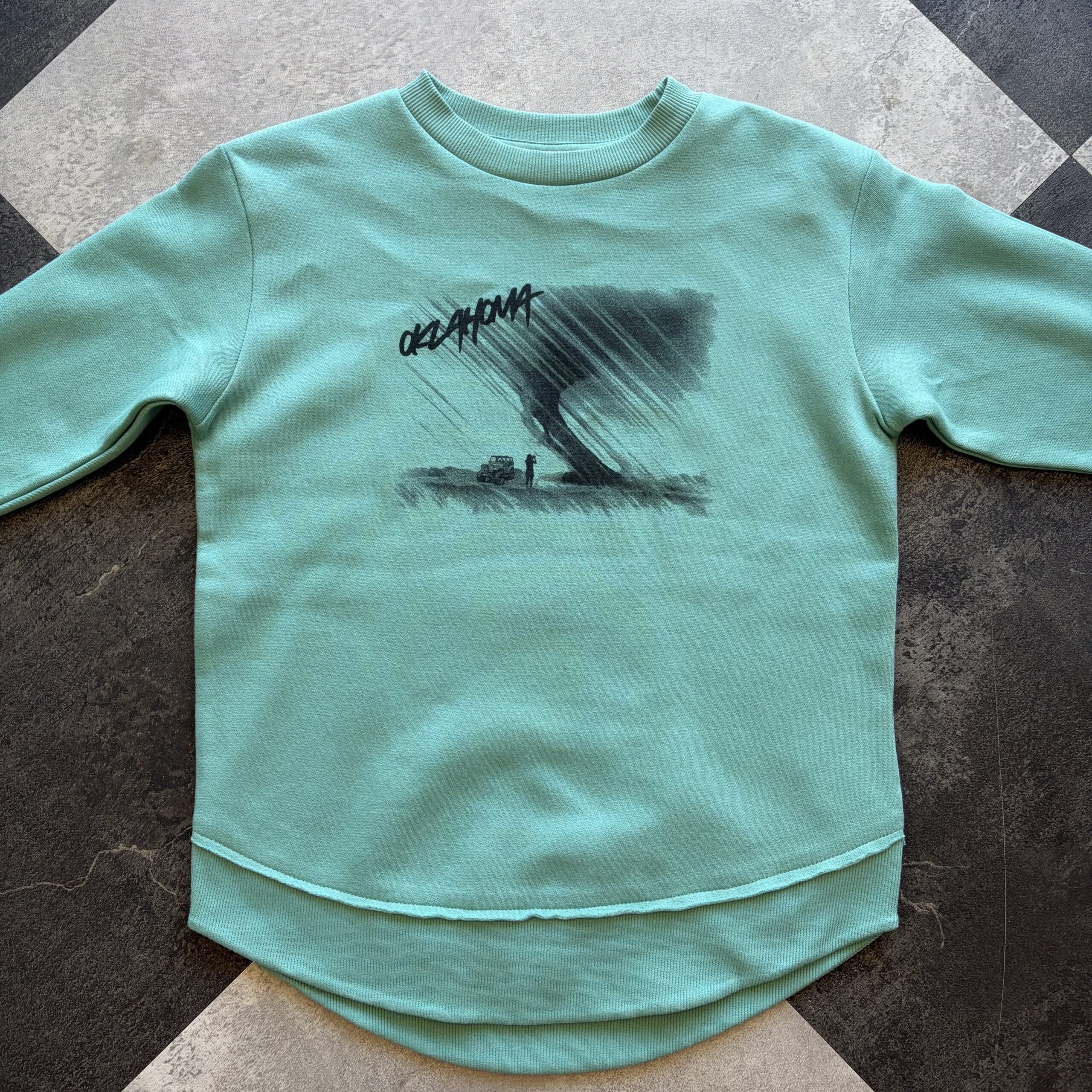 Blue Oversized Oklahoma Tornado Sweatshirt image