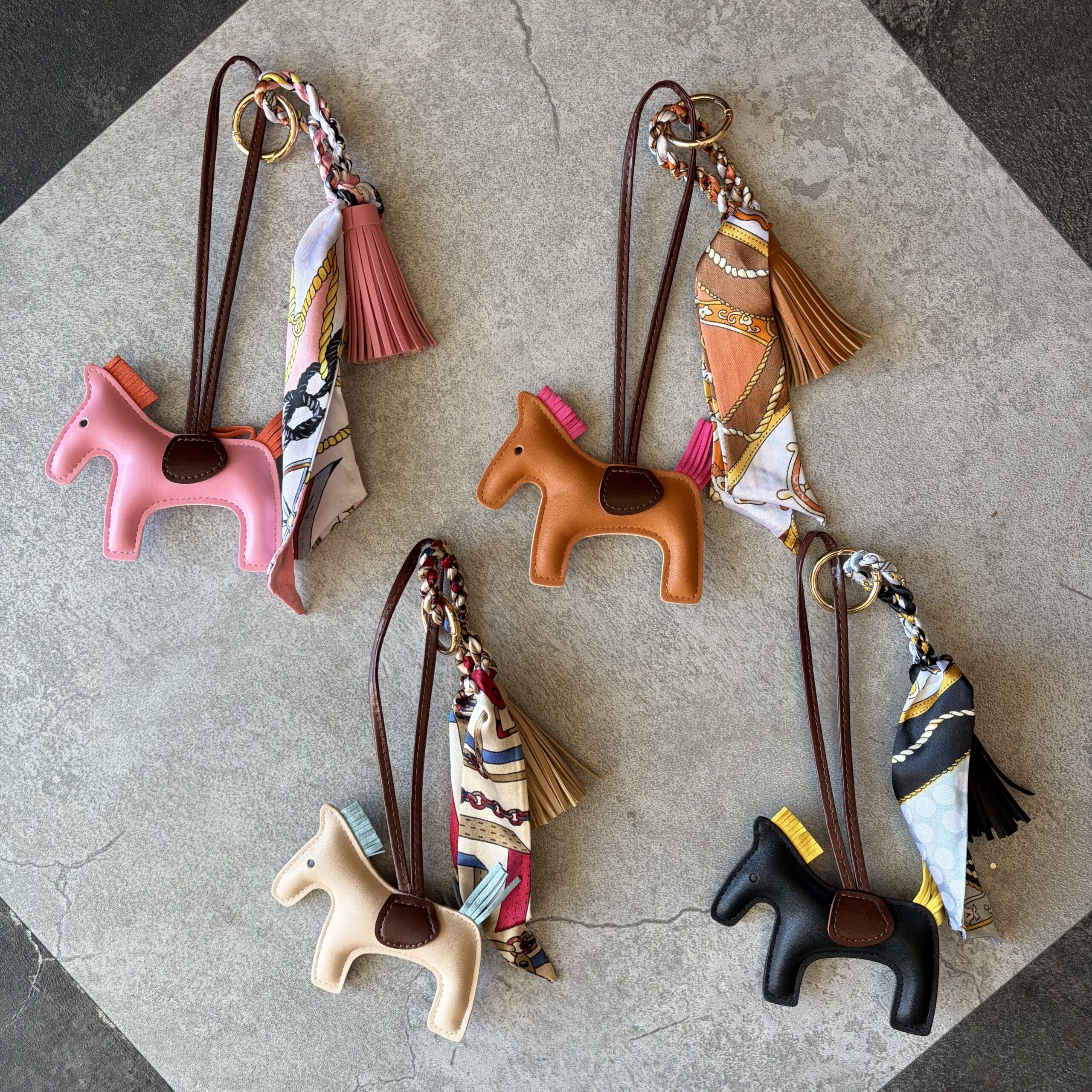 Faux Leather Horse Scarf Keychain & Bag Charm image