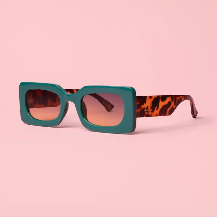 Deco Sunglasses | Teal and Cheetah image
