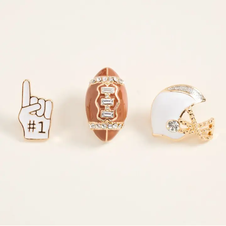 3PCS Football Pin Brooch Set image